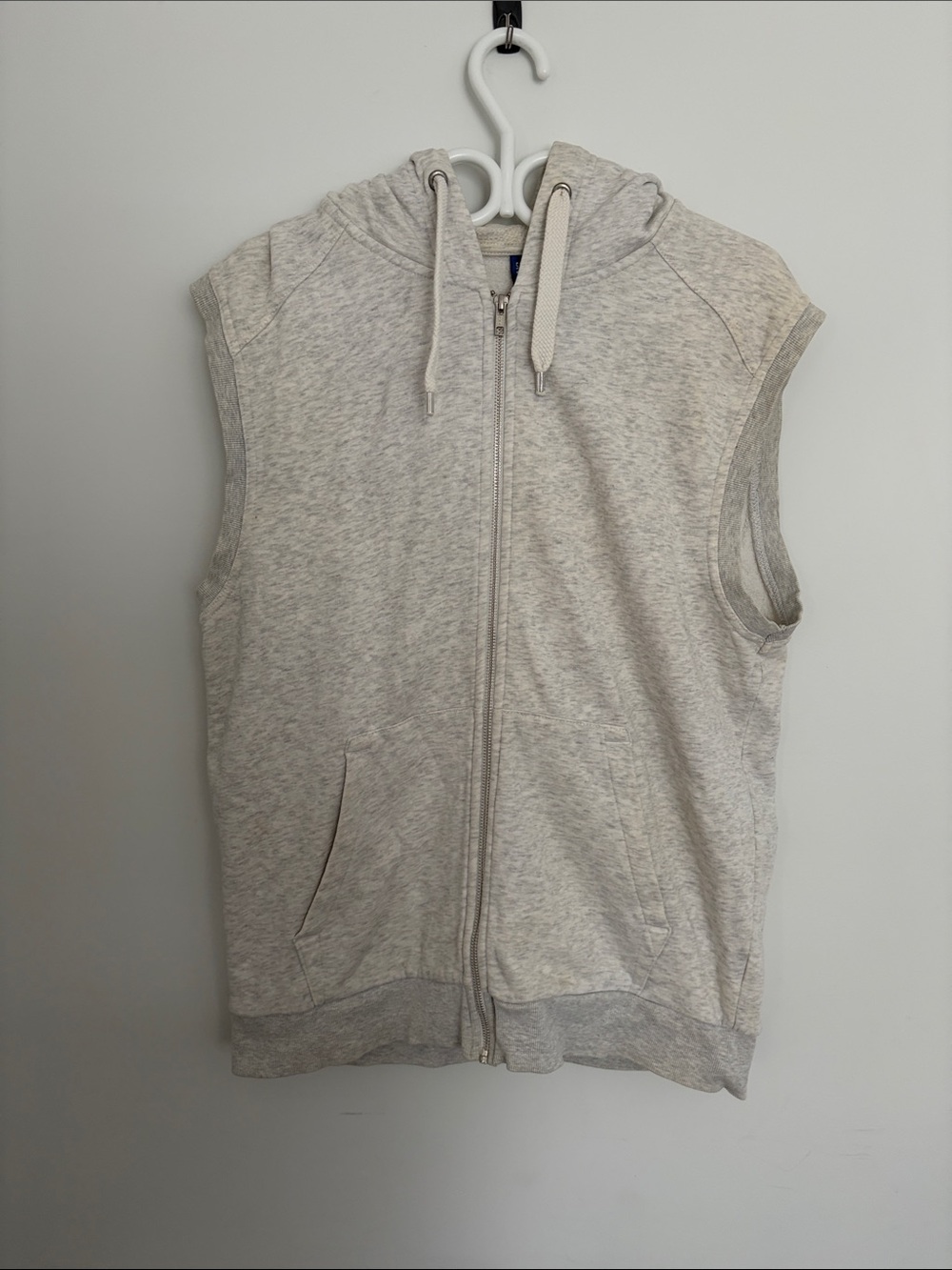 Sleeveless Zip-Up Hoodie Sweatshirt - Light Heather Gray